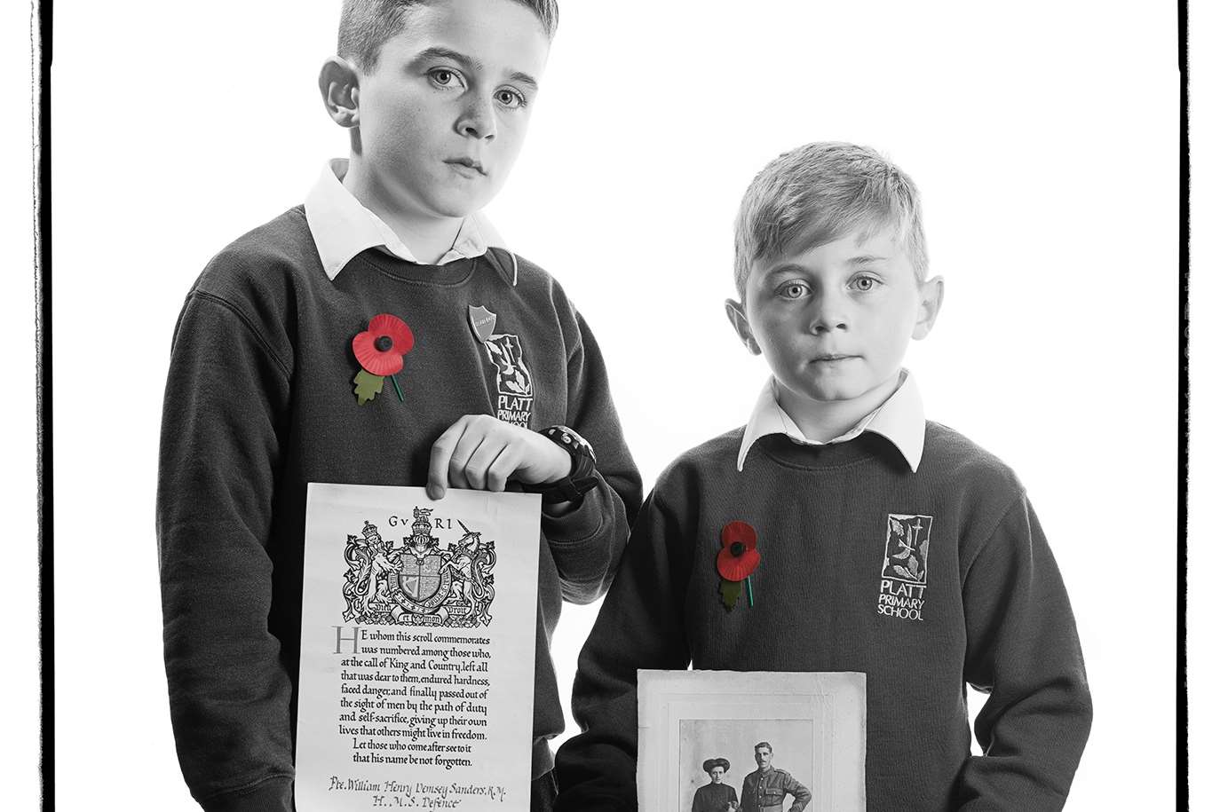 James & Thomas, Great Great Grandsons of William Sanders, Killed in Action 31 May 1916