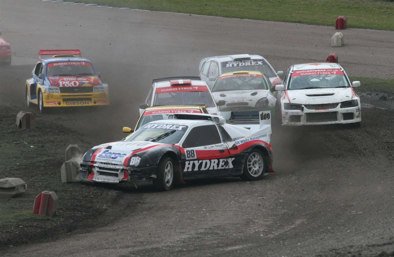 A spectacular slide from Liam Doran's Ford RS200 during a clash with Ollie O'Donovan at Chesson's Drift in 2008. Picture: Kerry Dunlop