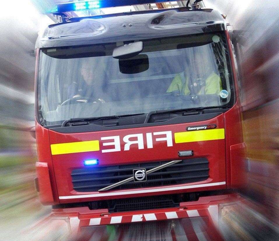 Firefighters were called to a chimney fire at a house in Hadlow near Tonbridge.