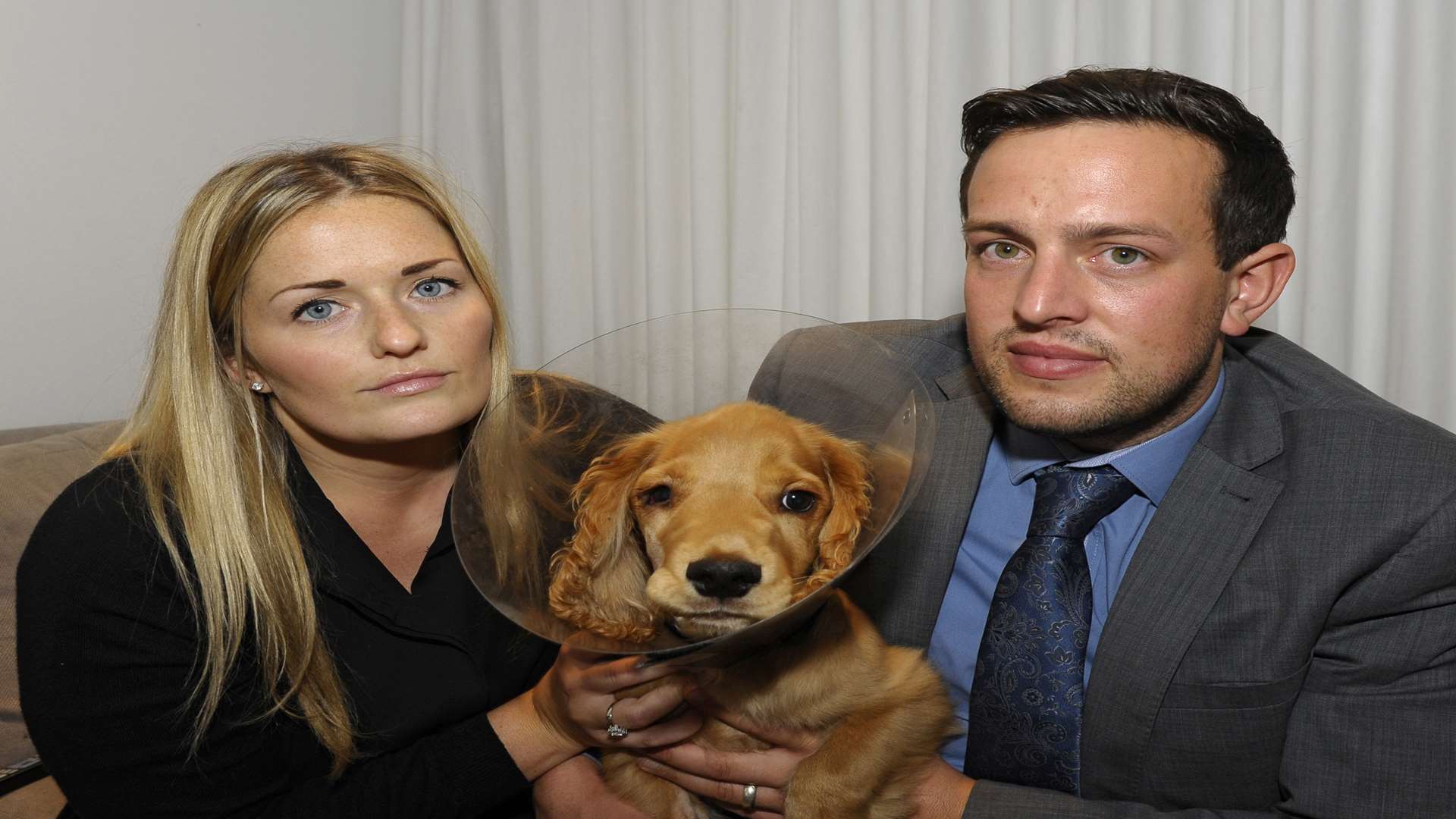 Milly and Adam White with 16-week-old Simba. Picture: Tony Flashman