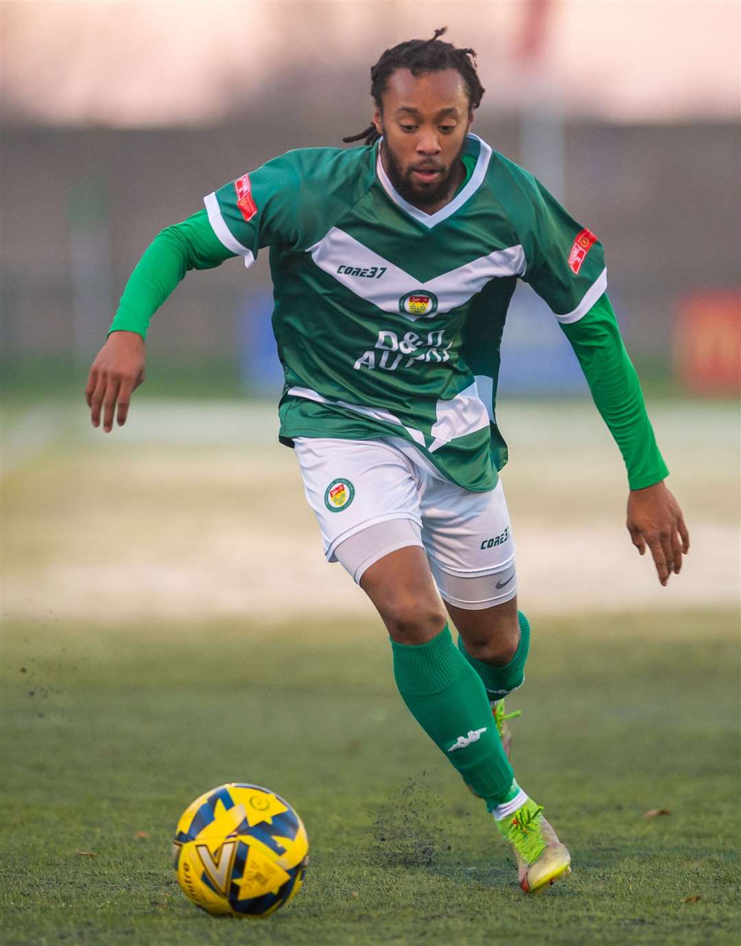 Ashford United defender Bradley Simms. Picture: Ian Scammell