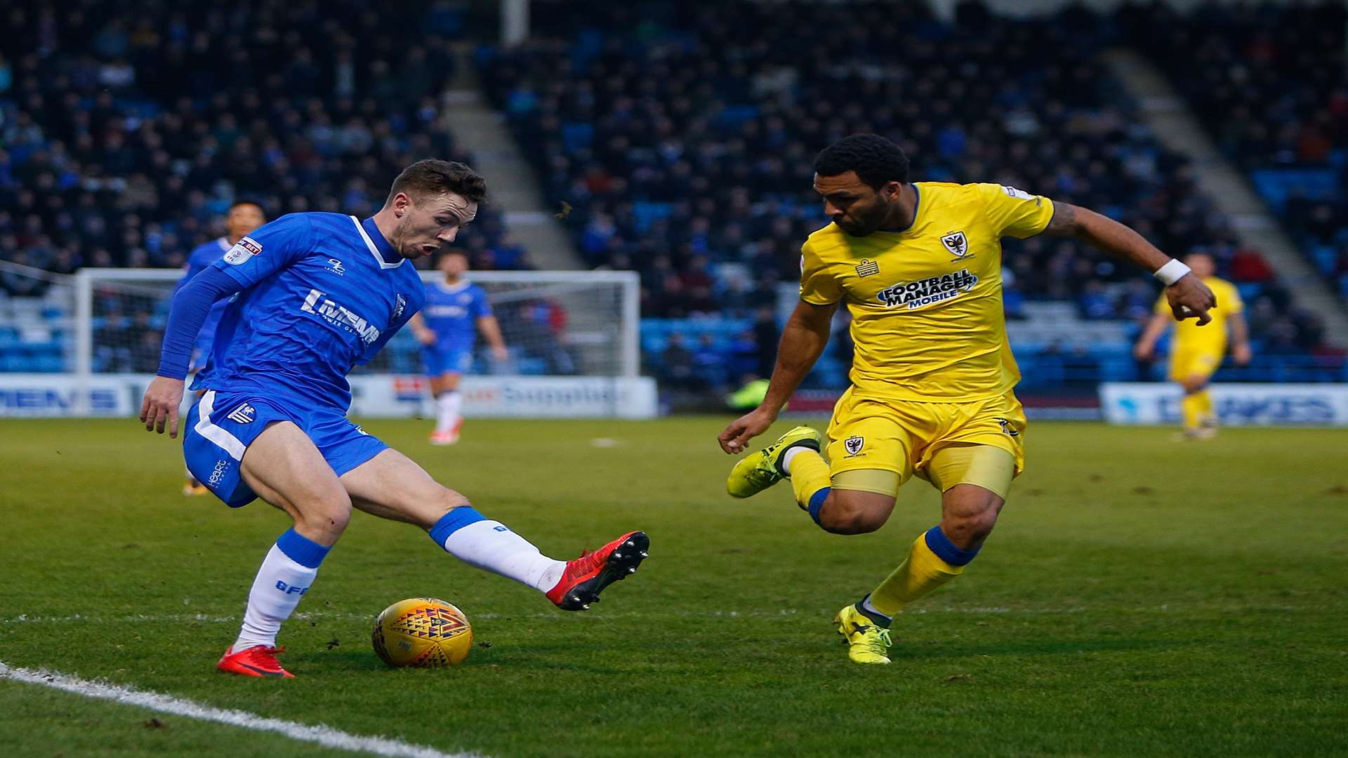 Greg Cundle on the ball for Gillingham Picture: Andy Jones
