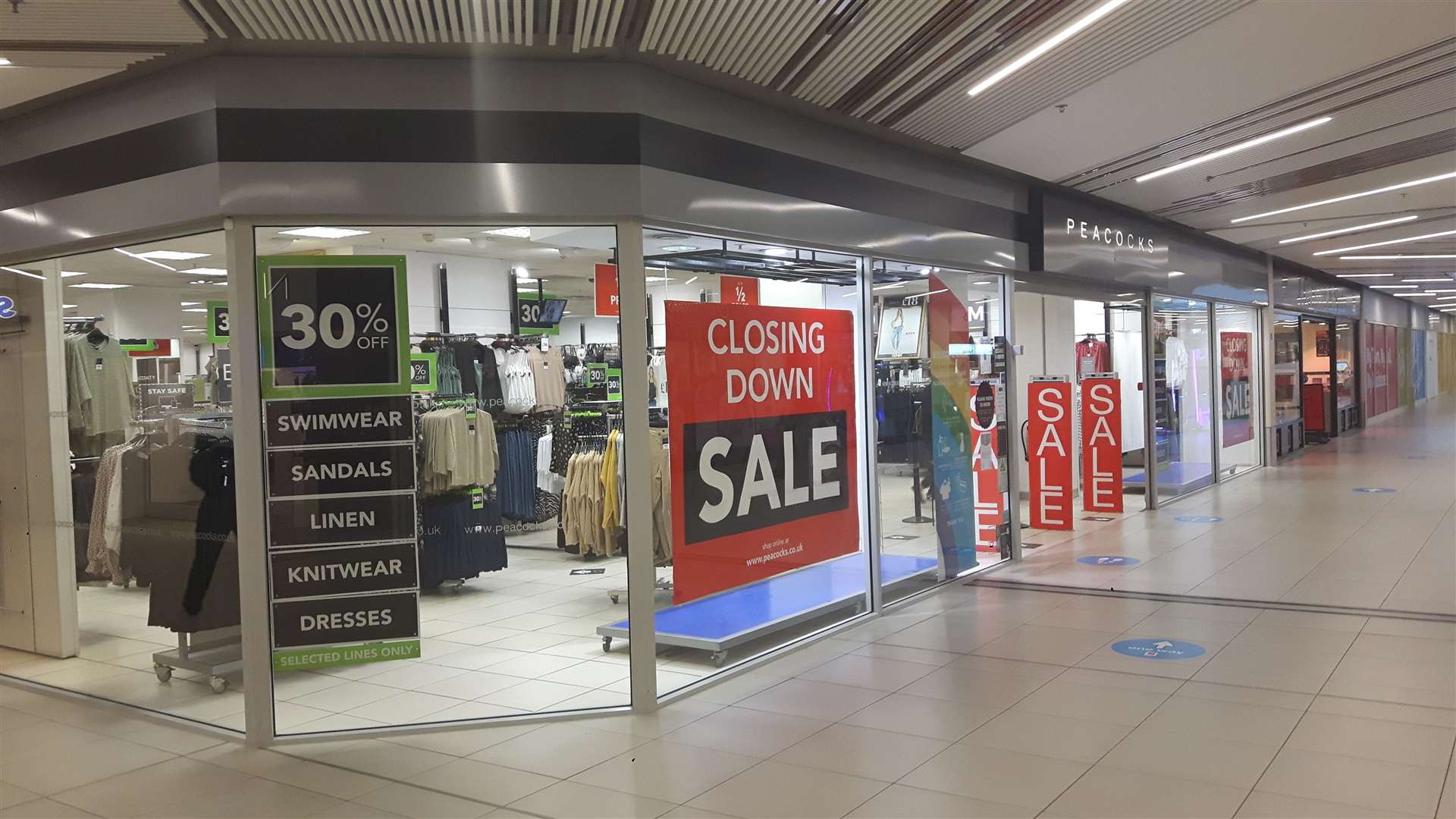 The Peacocks store in The Mall, Maidstone, looks set to close