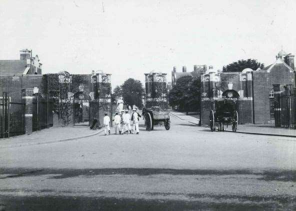 The main gate to HMS Pembroke thought to have been taken between 1900 and 1910. Picture: Medway Archives Centre