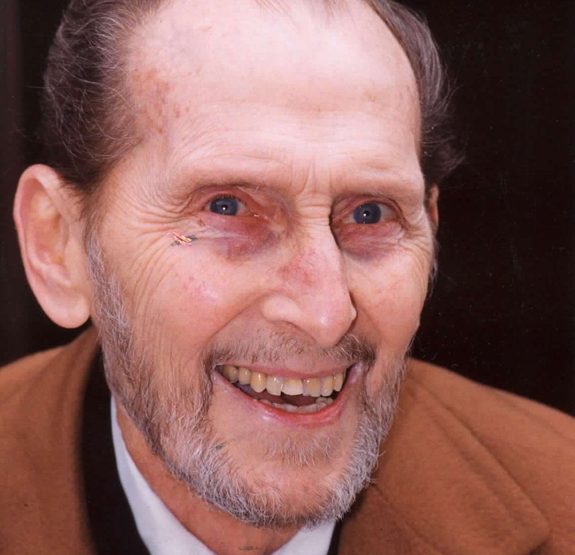 Peter Cushing pictured in March 1992, two years before his death