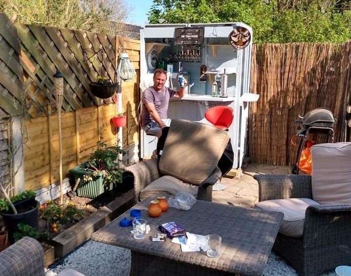 Justin Stokes from Canterbury built a 'pub' in his garden