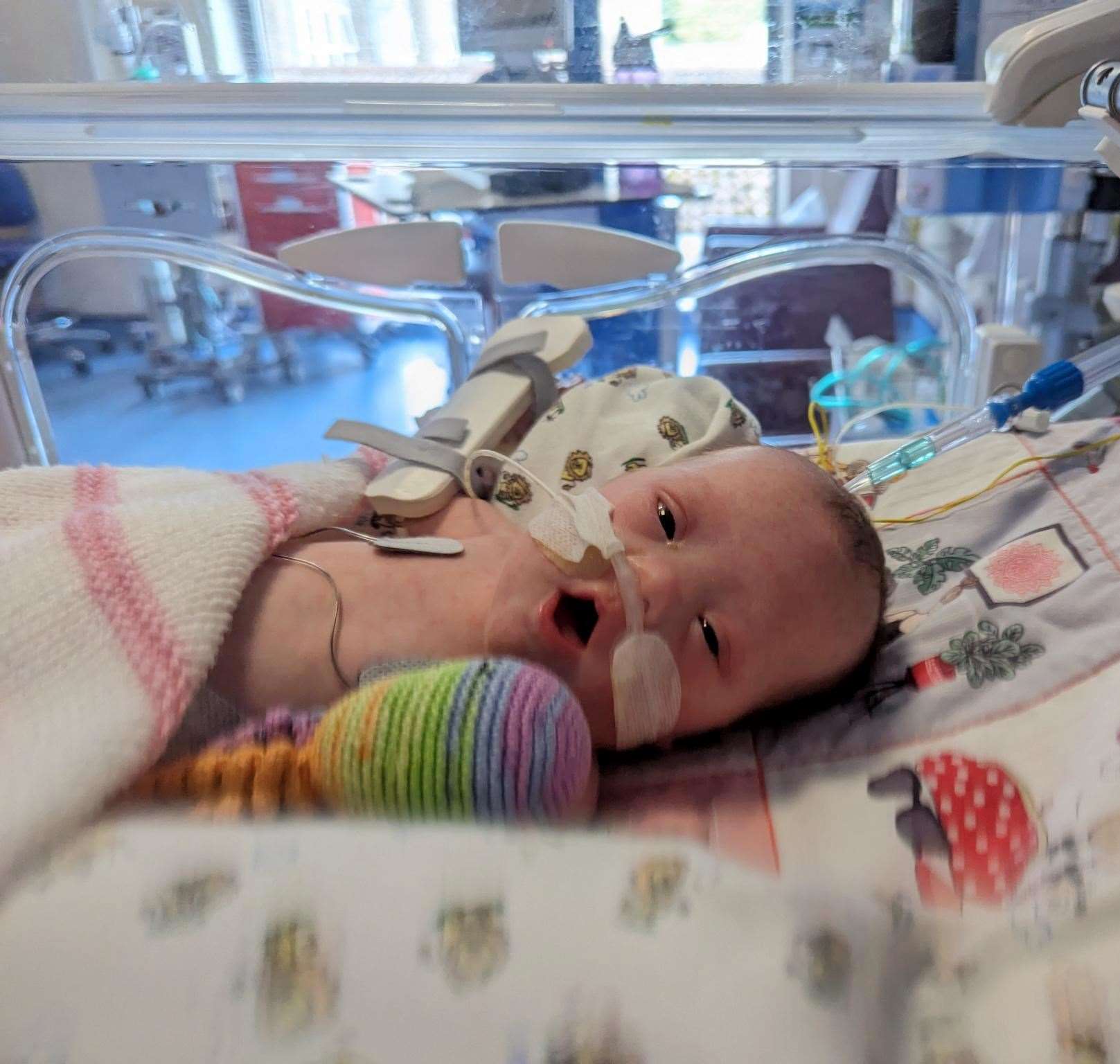 Baby Darcy in hospital