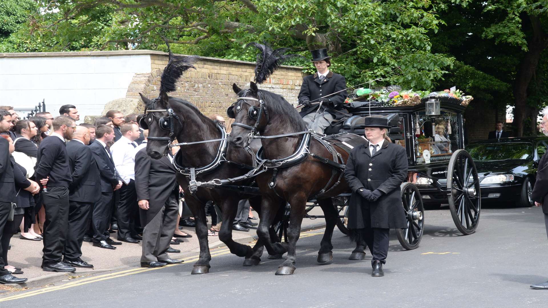 Jordan Lupton was brought to the Our Lady of the Sacred Heart church in Herne Bay in a horse drawn carriage