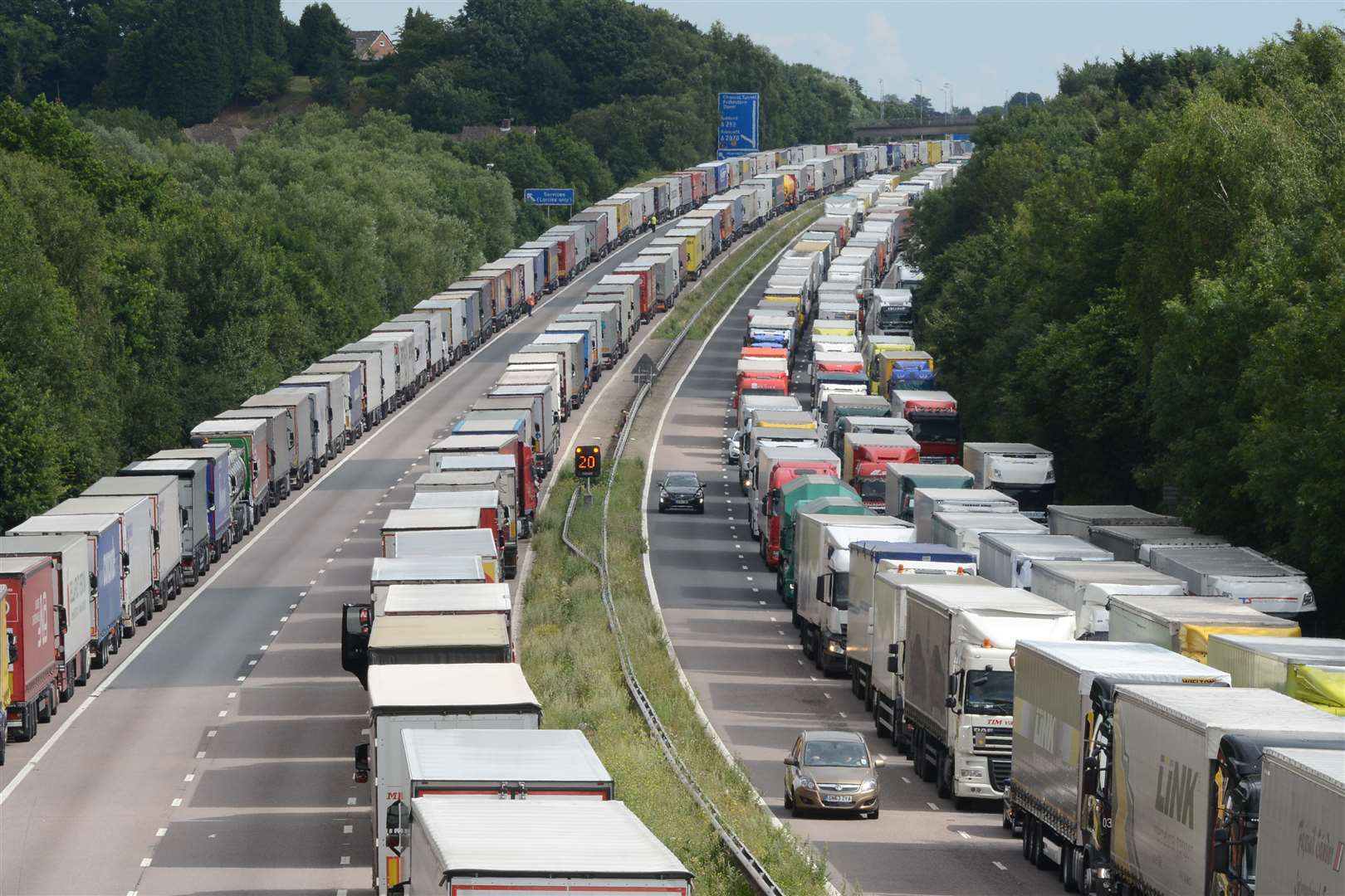 Operation Stack between Junction 9 and 10 of the M20. Library image.