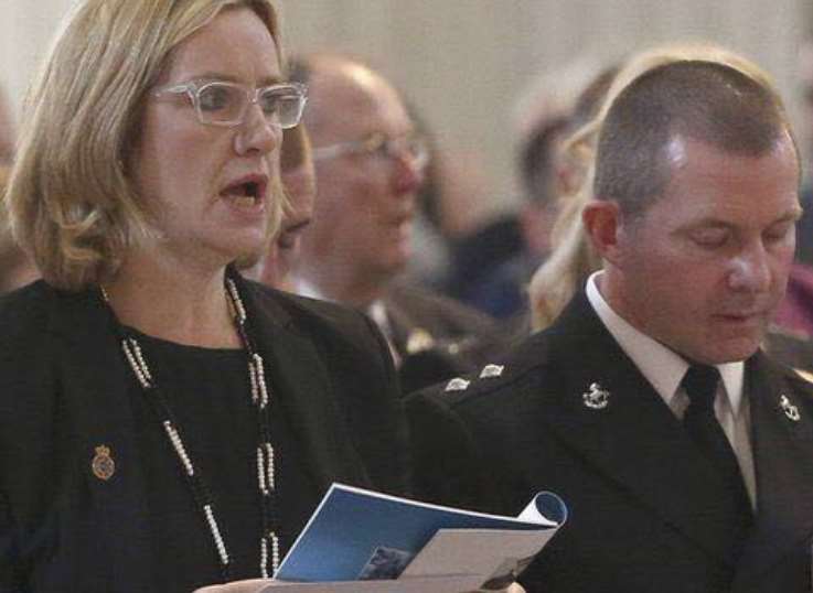 Joe Holness next to Home Secretary Amber Rudd at one of the NPMD services