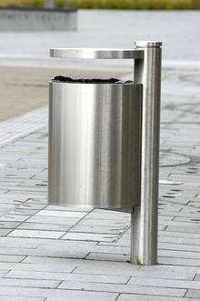 Stainless steel bin in Ashford's shared space