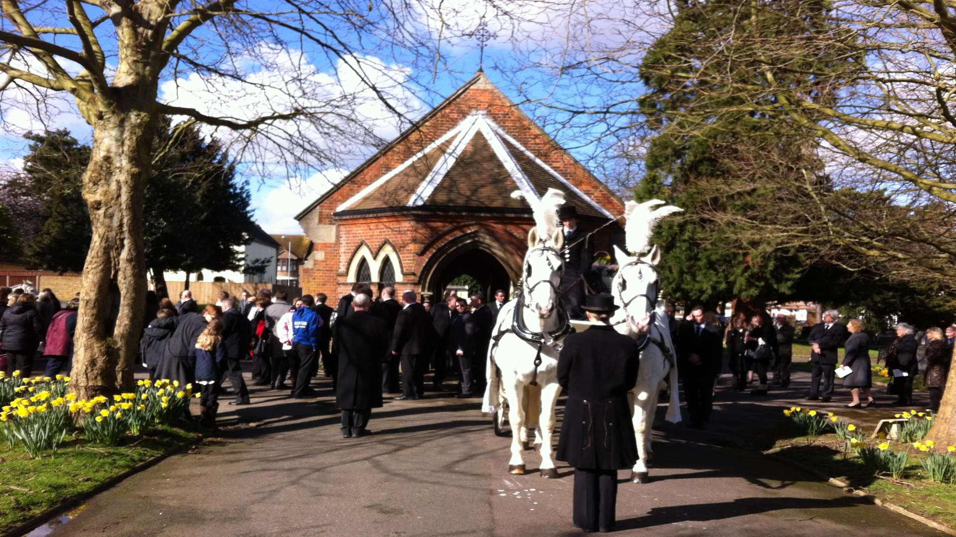The funeral was held at Woodlands Cemetery in Gillingham