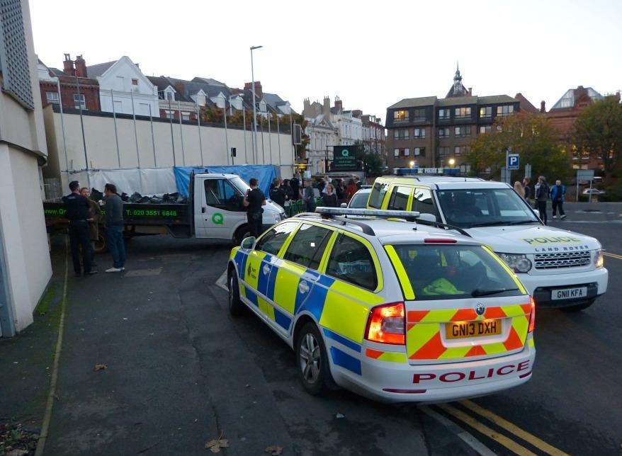 Police at the scene today. Photo courtesy of @kent_999s