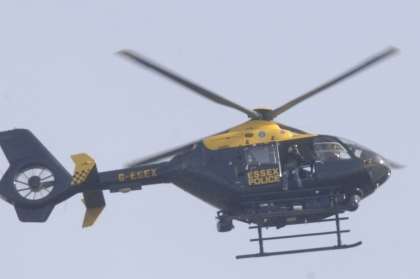 The police helicopter was launched. Stock picture by Chris Davey