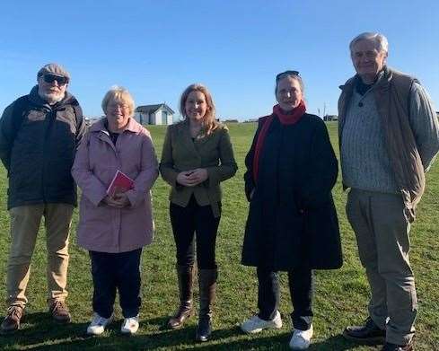 Anne Matthews (second left) with Cllr Tony Grist, MP Natalie Elphicke, campaigner Marsha Horne and Cllr Trevor Bond. Picture: Natalie Elphicke
