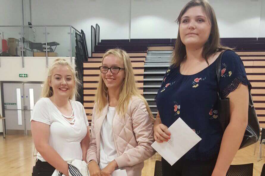 Harlie Lovell, Emma Farren and Nicole Munn got 2As and 5 distinction* between them. Picture: Wilmington Academy