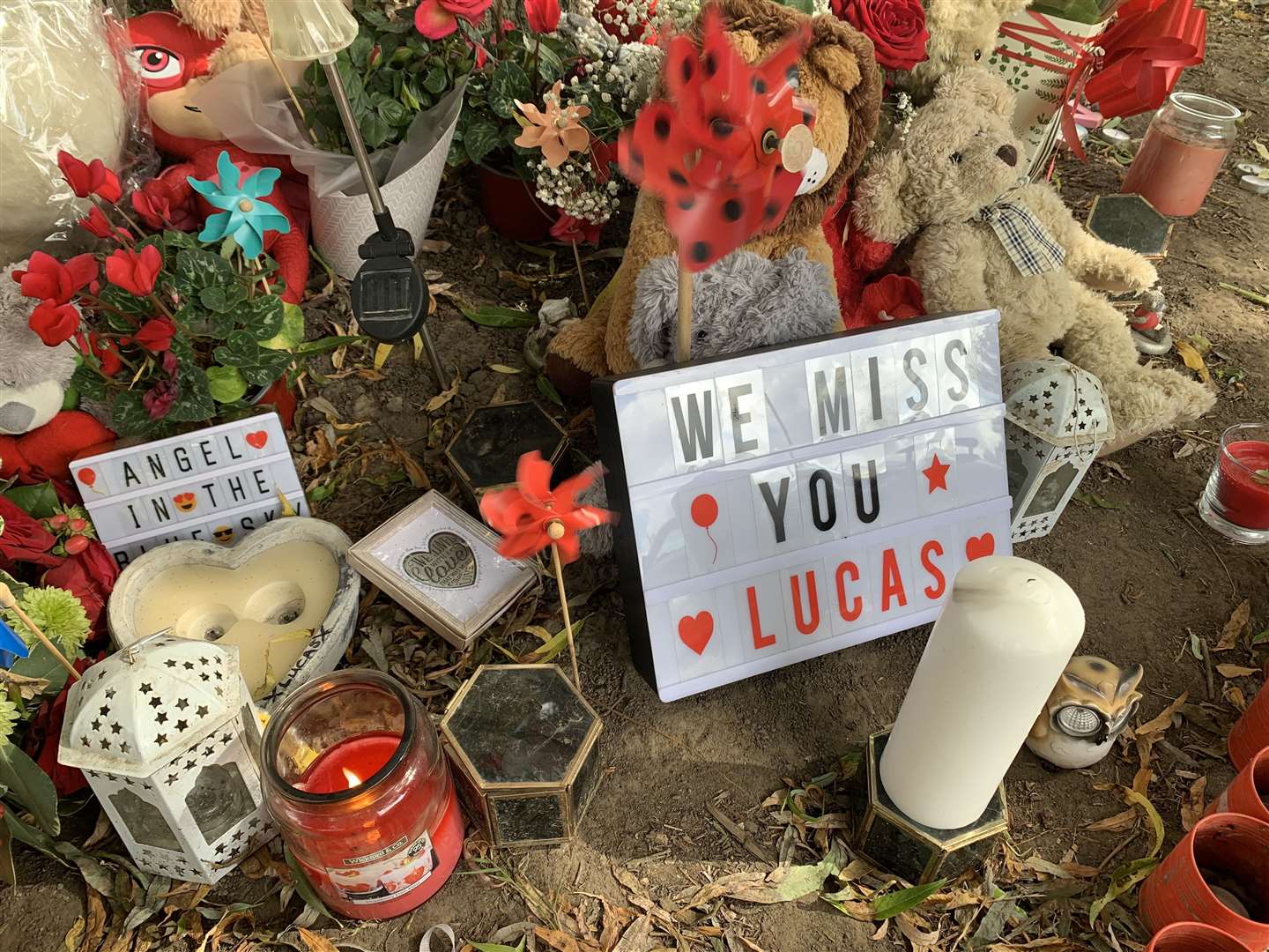 Special messages and candles were left to Lucas Dobson on the first anniversary of his death