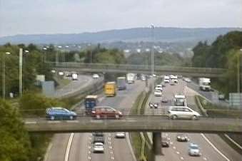 Traffic has started to clear after an "incident" on the M20 at Ashford