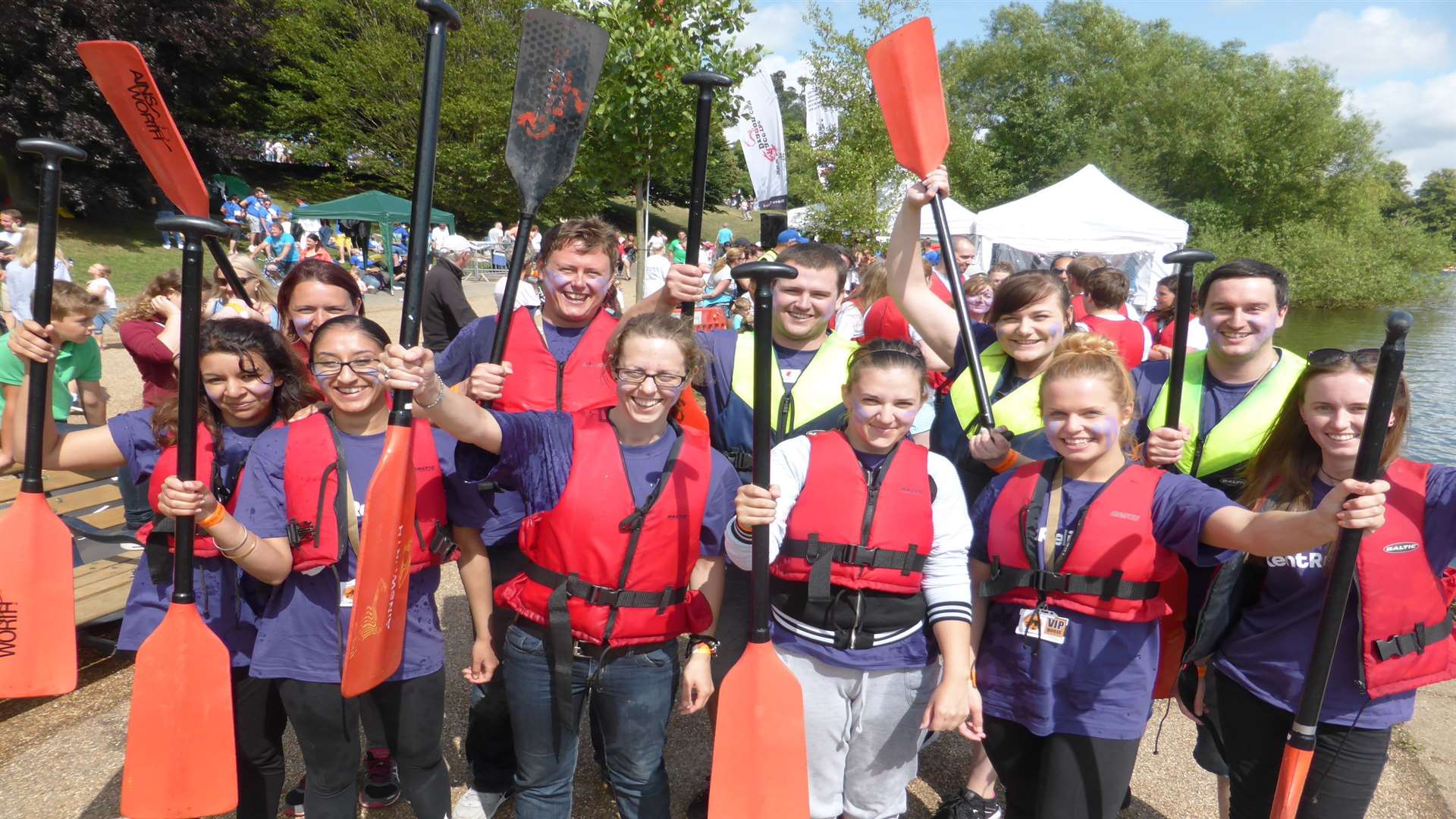 The Kent Reliance Team at the KM Dragon Boat Race in Mote Park, Maidstone, last year