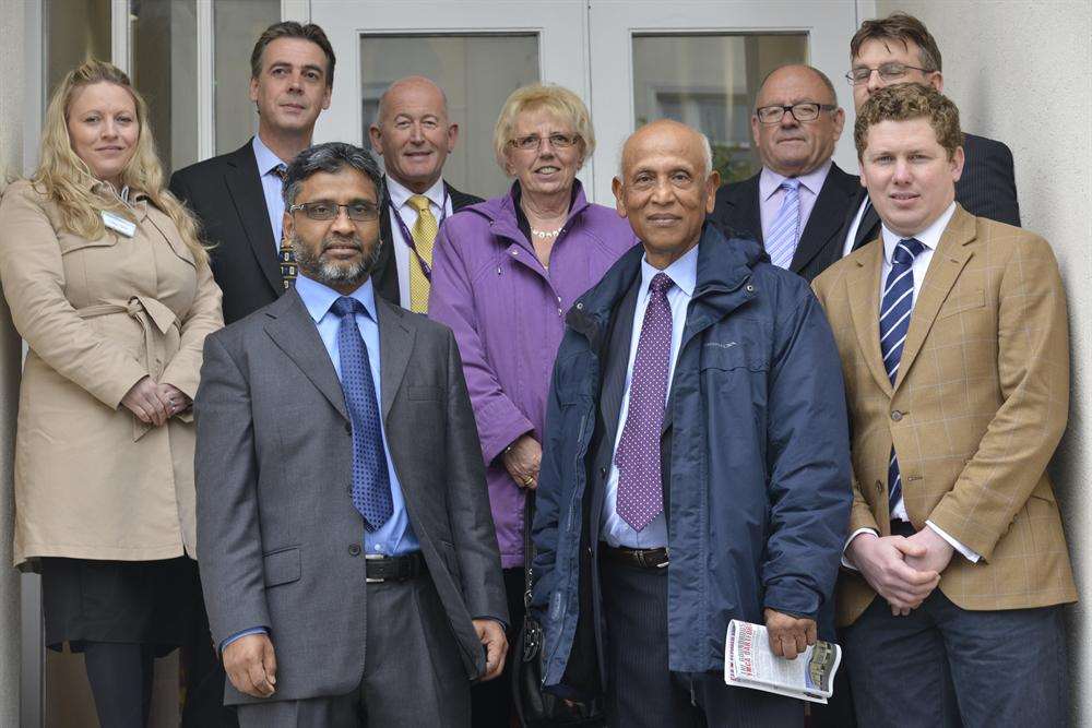 Sirajul Islam and Dr Altaf Hossain with representatives from Shepway Council , Kent County Council and AmicusHorizon