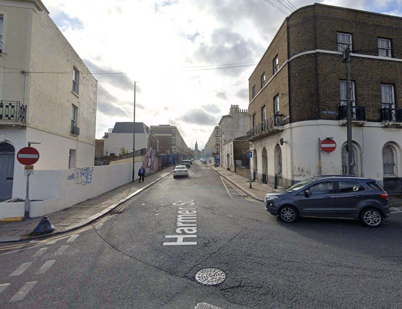 Harmer Street is closed at the junction The Terrace due to a burst water mains. Picture: Google