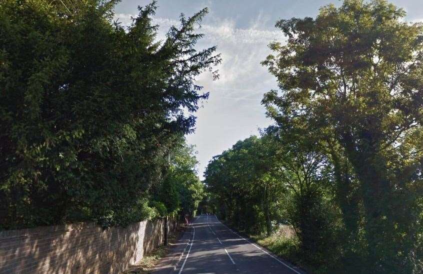 The incident happened on the A251, between Sheldwich and Faversham. Pic: Google Street View (16008343)