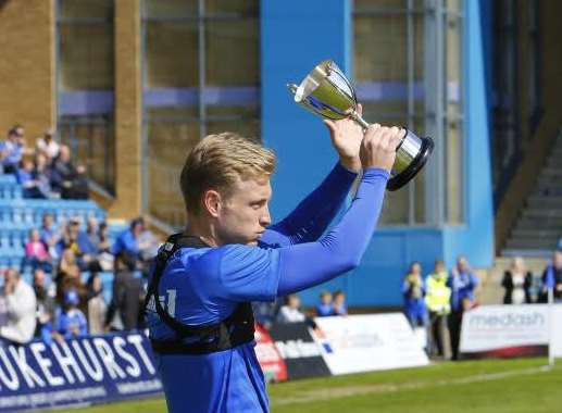Josh Wright with his player-of-the-year award Picture: Andy Jones