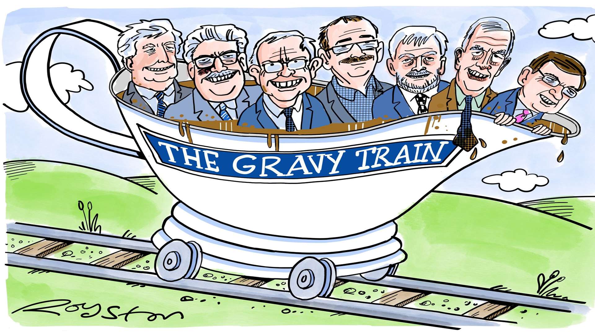 Gravy train, anyone? Cartoonist Royston offers his take on the KCC allowance controversy.