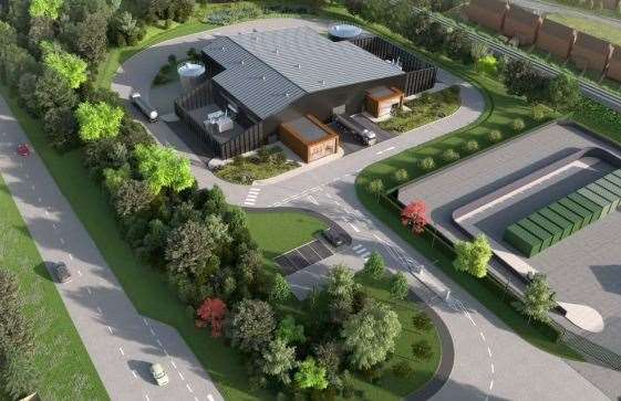 A CGI showing how the planned hydrogen station could look
