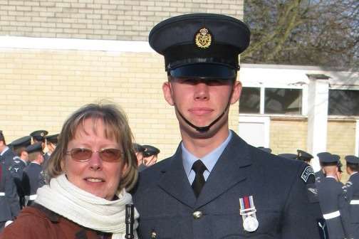 Christopher Pollitt and with his mum Hilary