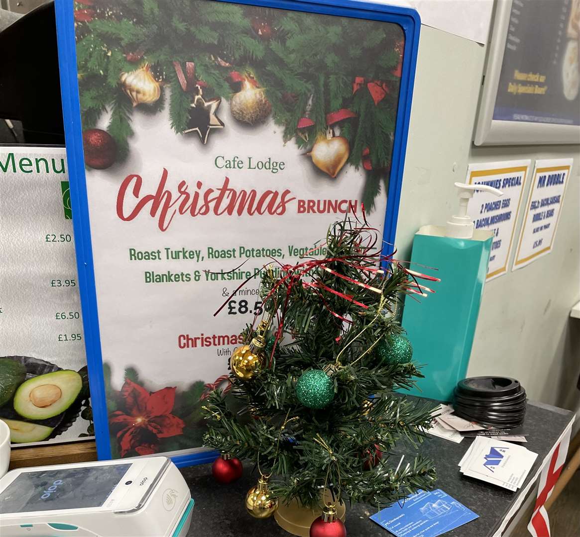 The Christmas menu included a whole roast or wrap