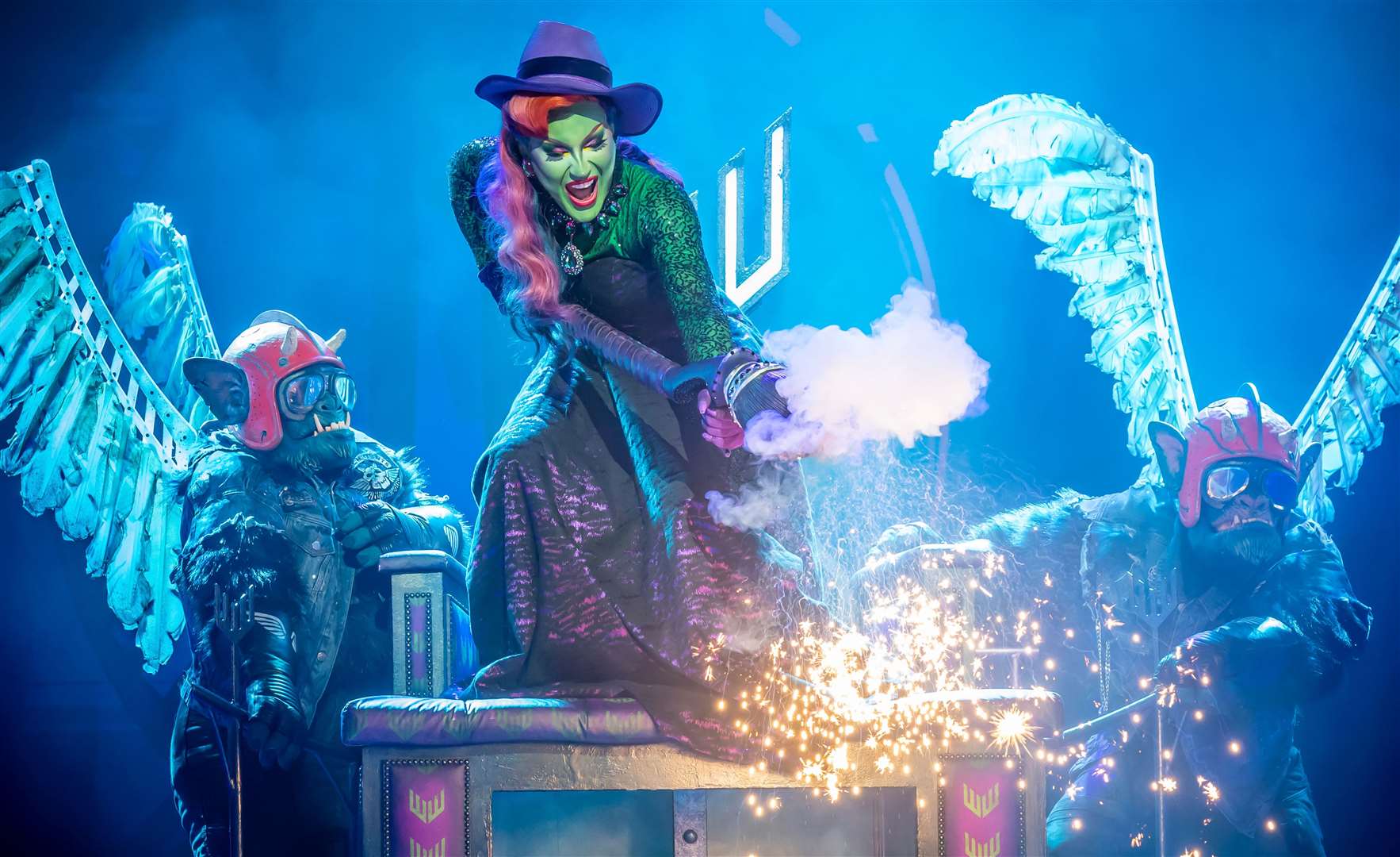 Drag artist The Vivienne takes on a starring role as the Wicked Witch of the West. Picture: Marc Brenner
