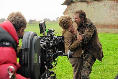 Toby Irvine and Ralph Fiennes filmed at Fairfield, Romney Marsh, for Dickens' Great Expectations.
