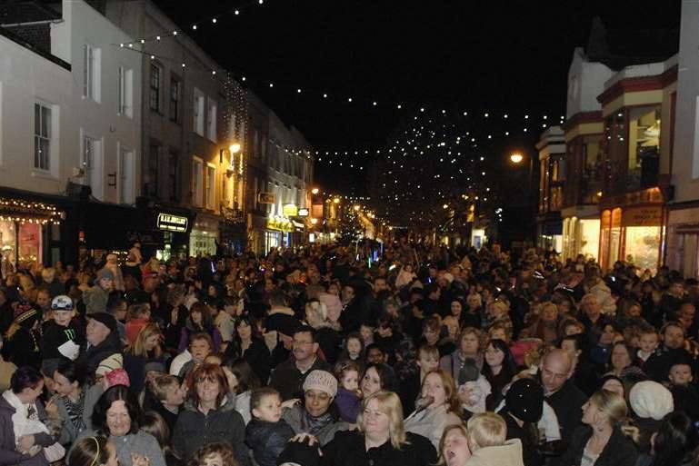 Spectators at the Herne Bay Christmas lights switch-on in 2011, which campaigners say were not bright enough