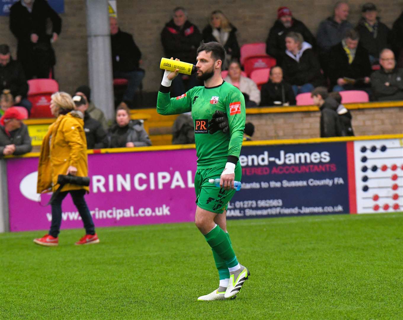 Sheppey goalkeeper Aiden Prall has been sidelined with an injury sustained at work Picture: Marc Richards