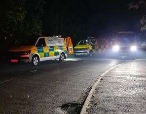 Emergency services took part in a night time rescue on the River Medway in Lower Halstow