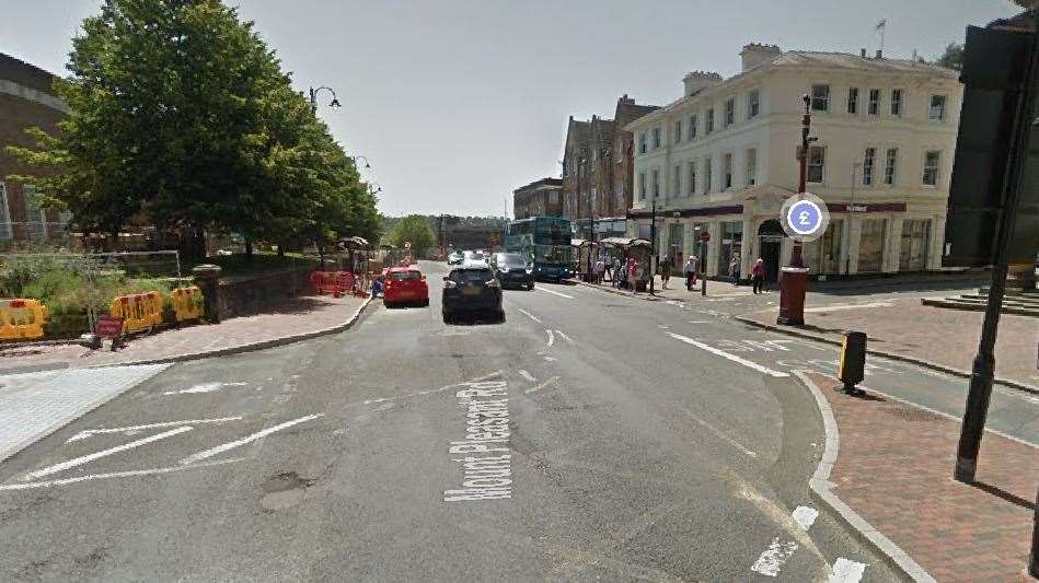Drivers will now be fined if they enter the restricted part of Tunbridge Wells town centre in Mount Pleasant Road. Picture: Google