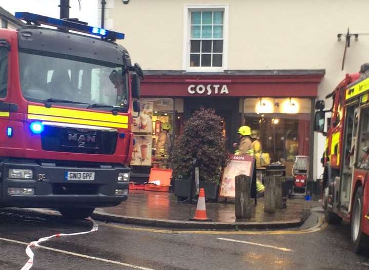 Several fire engines are outside the shop. Picture: Sally Pendleton