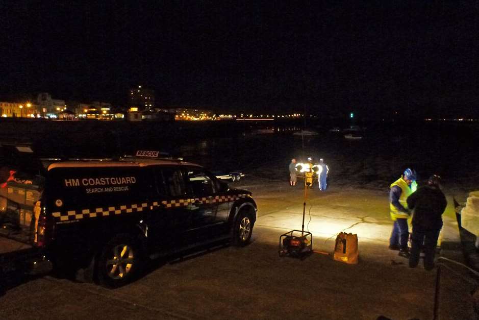 Emergency crews were called to help the men. Picture: Herne Bay Coastguard.