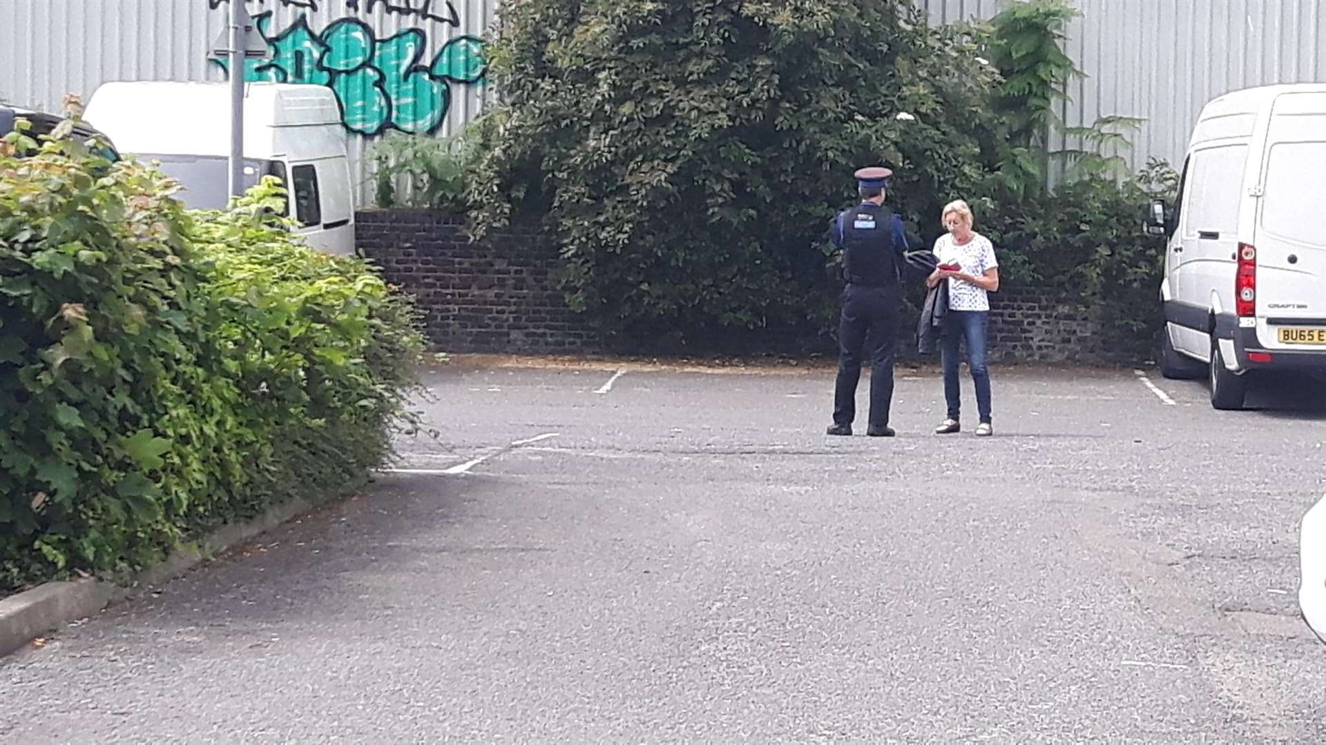 PCSO guards suspicious suitcase abandoned at Trinity Road car park, Sheerness (2758744)