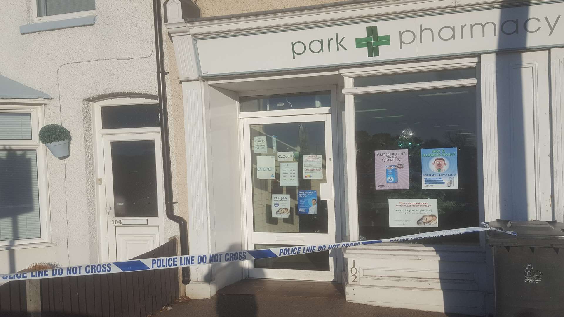Park Pharmacy in King's Road, Herne Bay, has been broken into.