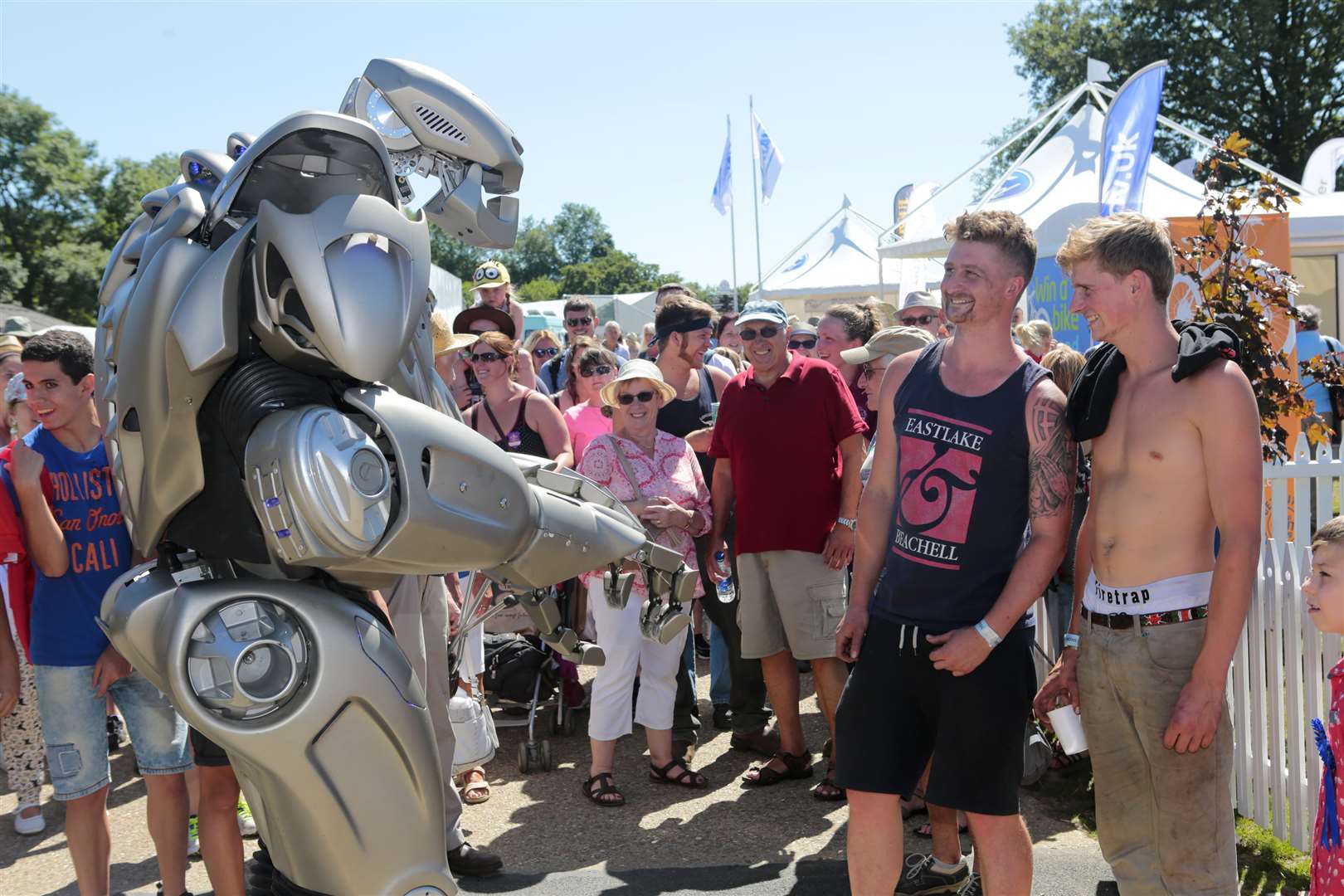 Titan the robot entertains crowds