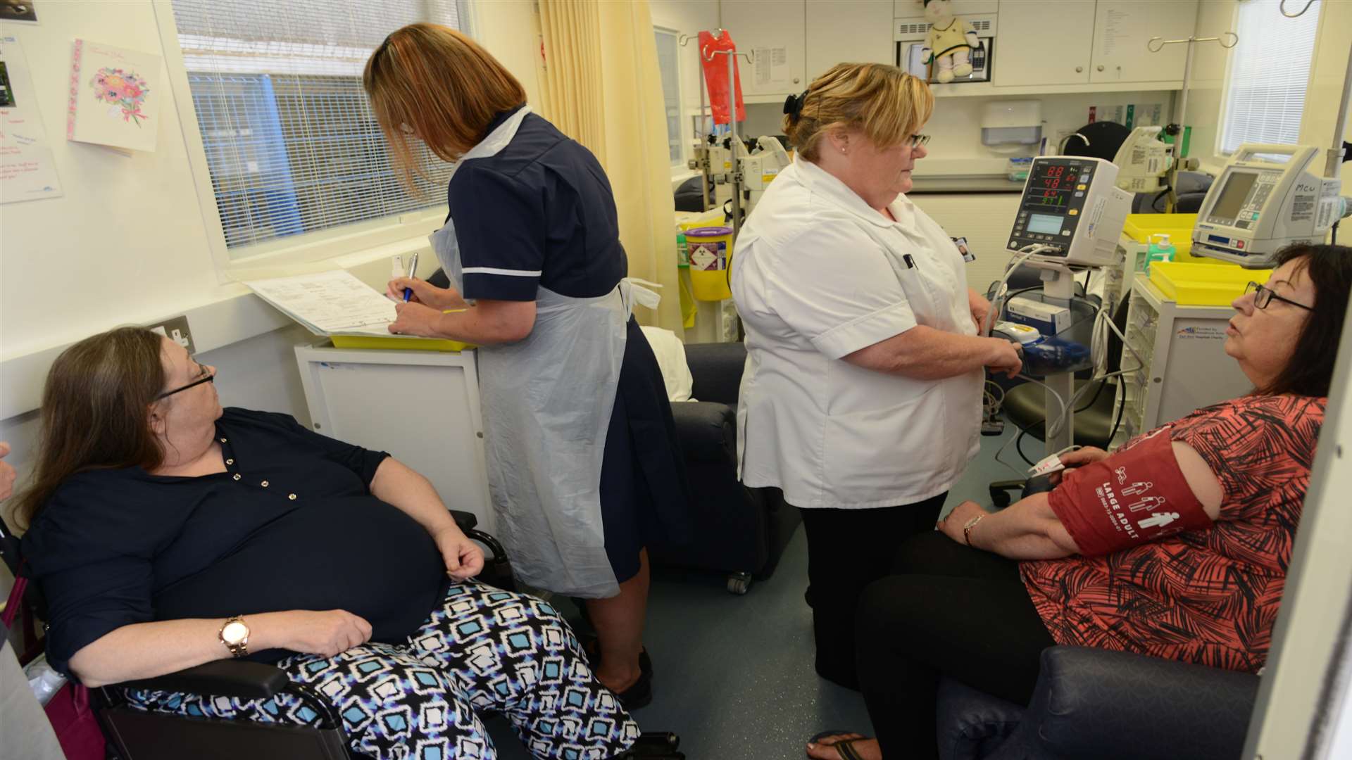 Patients being treated in the mobile chemotherapy unit. Picture: Gary Browne