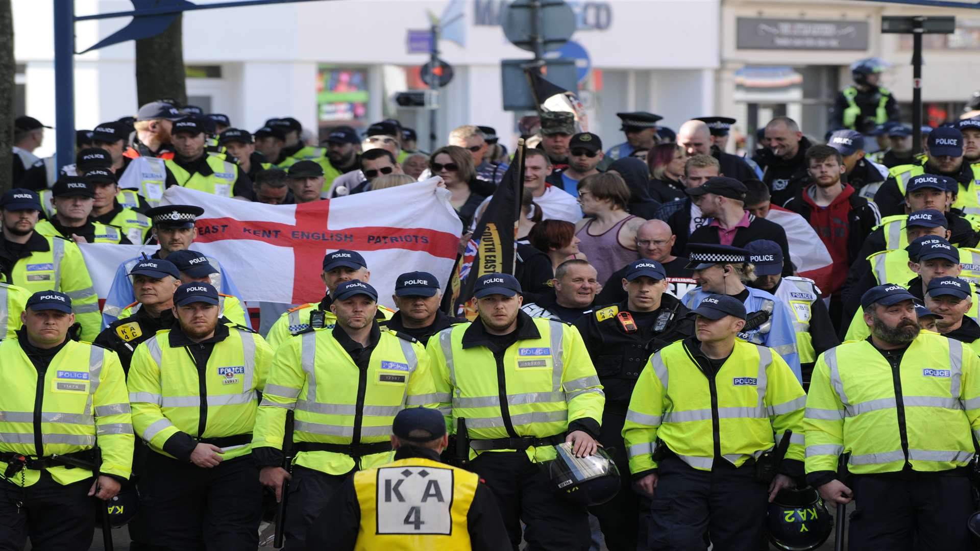 Around 30 far-right demonstrators turned up to march