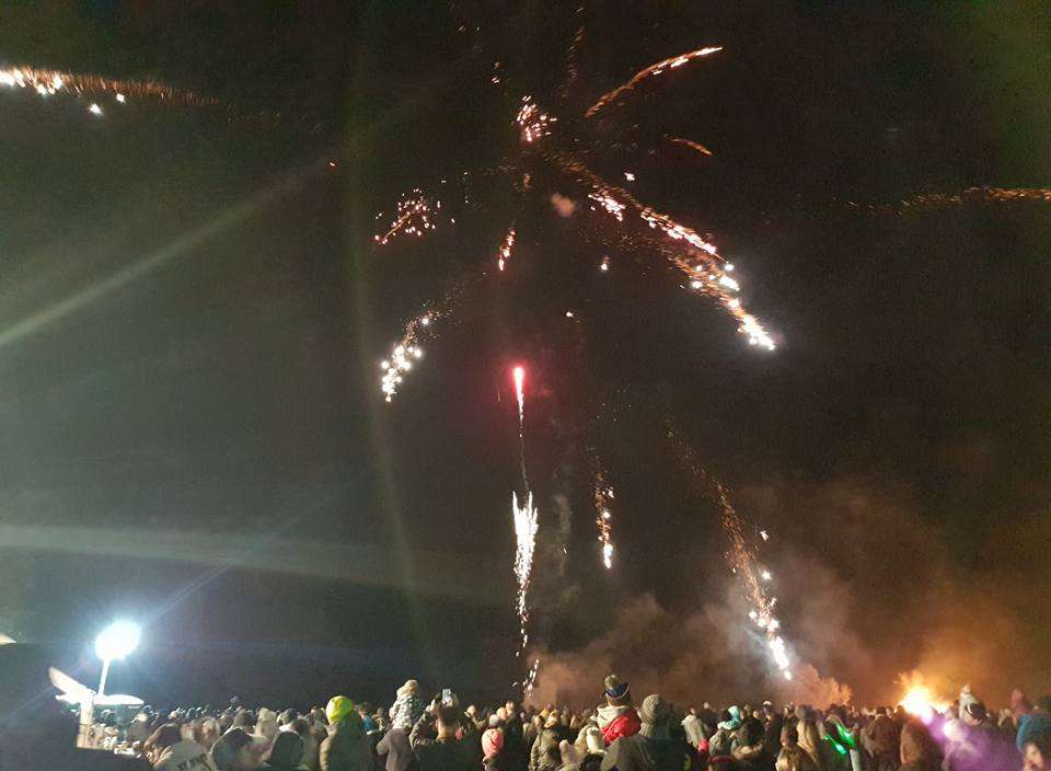 Crowds watch the display at the Hawkinge Cricket Club bonfire night event Picture courtesy: Layna Taylor