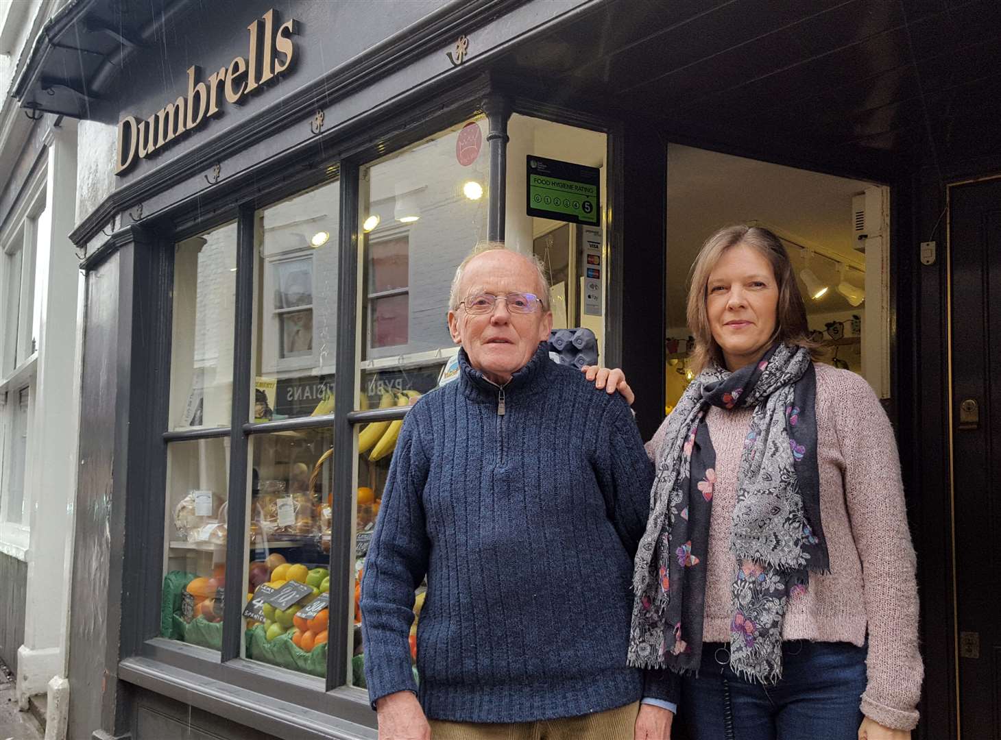 David Dumbrell and neice Anna Thomas outside their shop in Palace Street, Canterbury (1322574)
