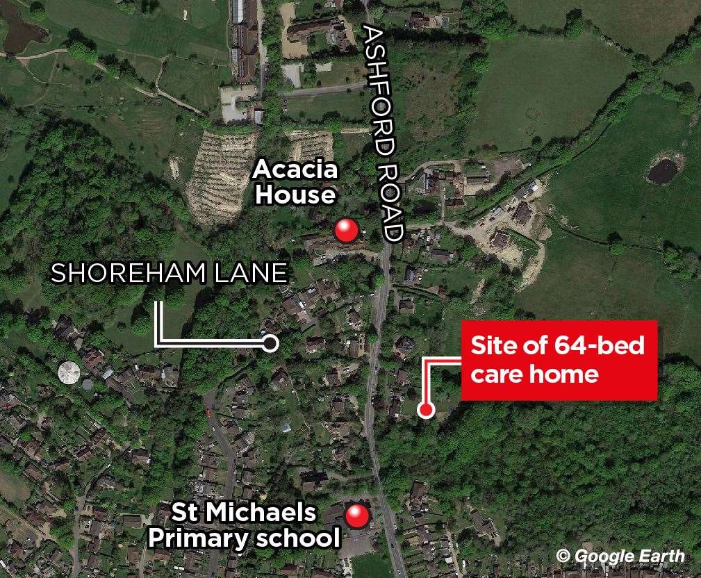 The Acacia House care home is just 100 metres from the proposed site