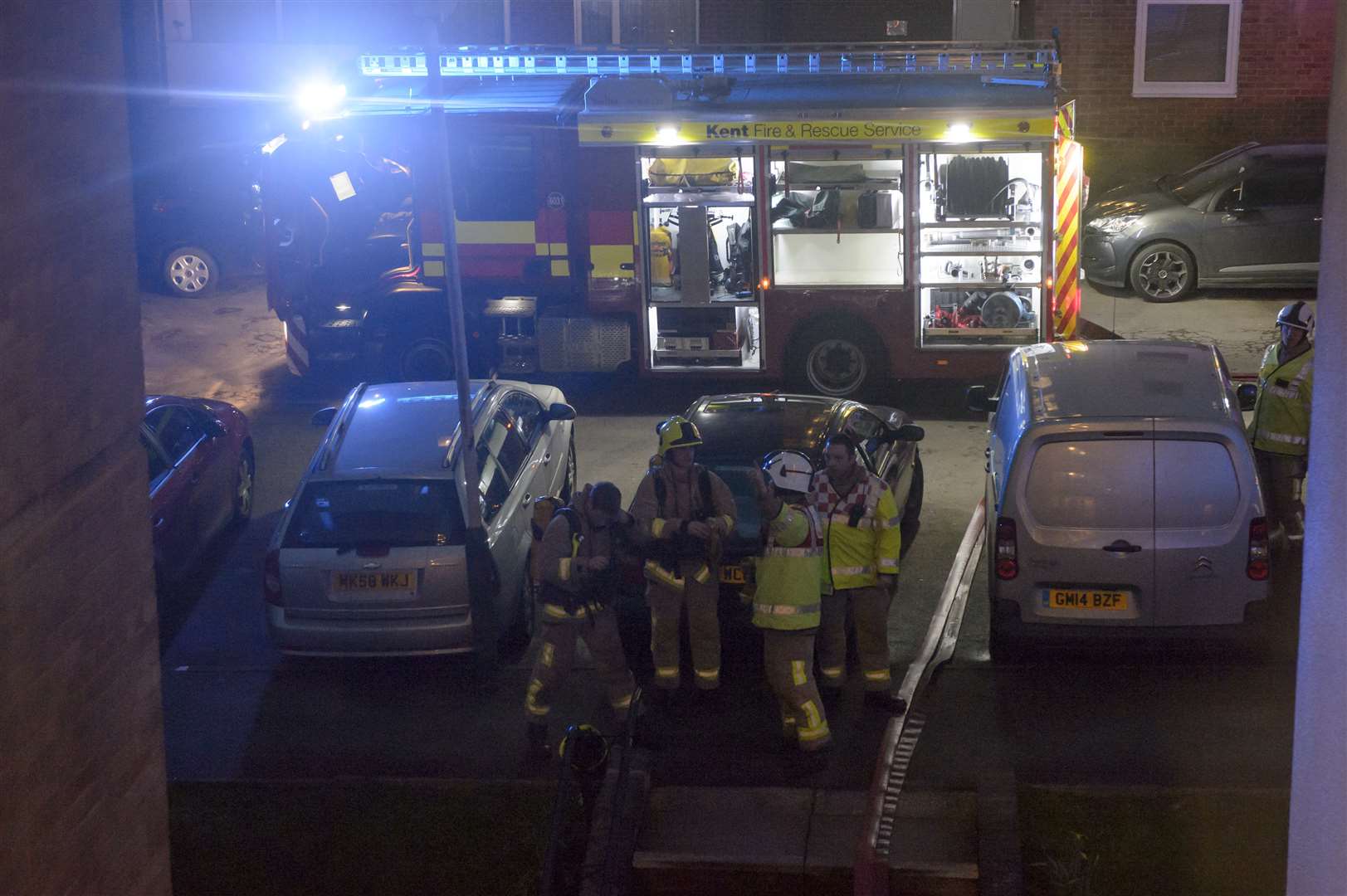 A Kent fire and Rescue Service exercise,takes place at Dudley Lodge