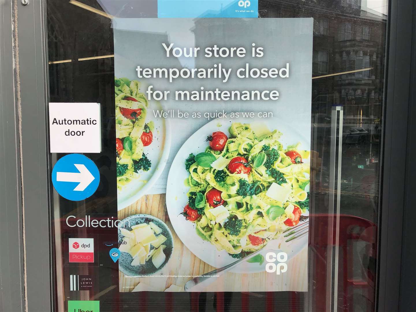 The shop has put up new signs informing shoppers of the closure
