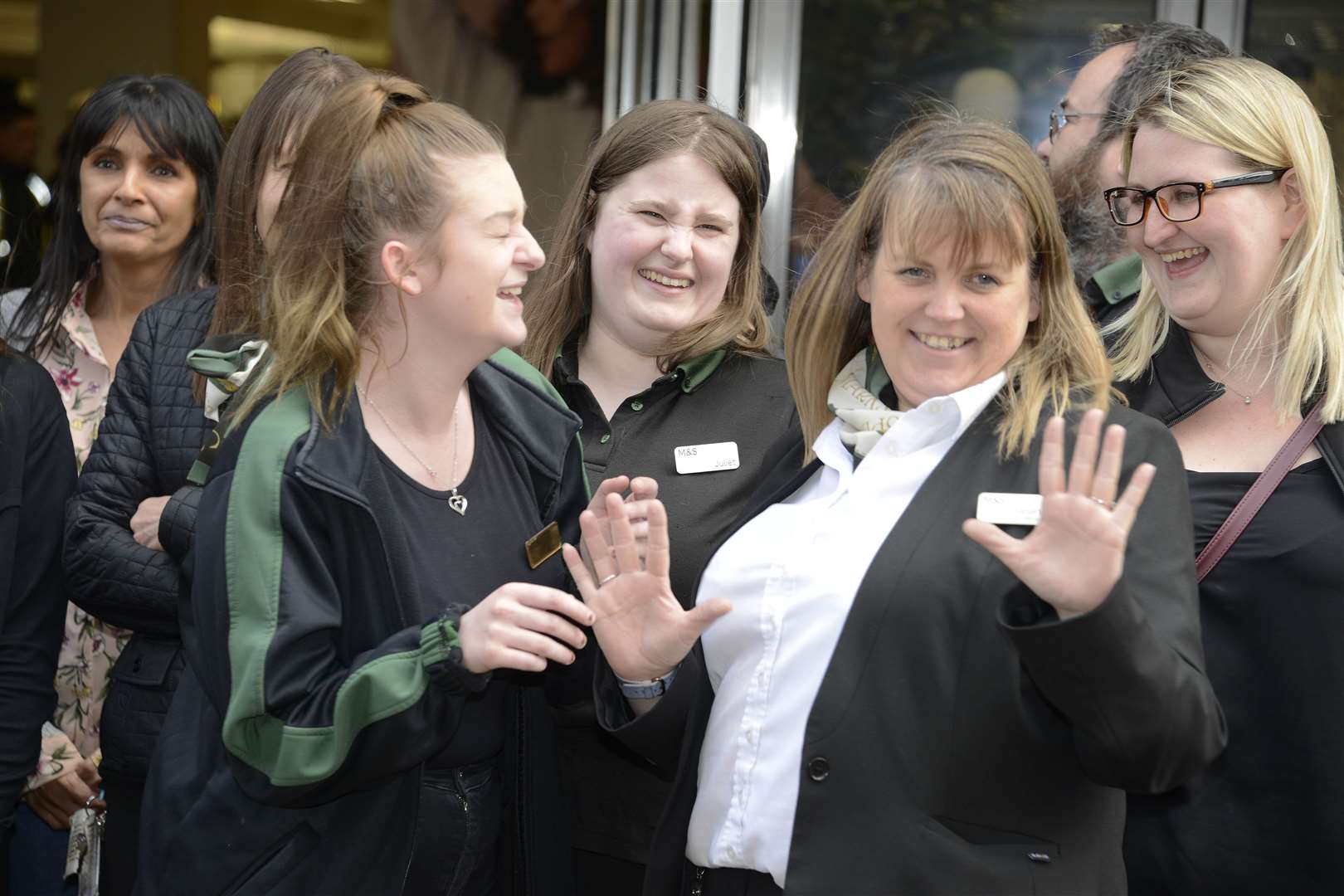 Saying goodbye. Last minute for staff at M&S ​​County Square. Photo: Paul Amos.
